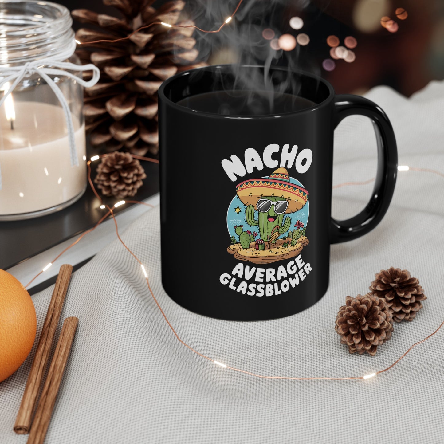 Nacho Average Glass Blower - Black Mug (11oz, 15oz)