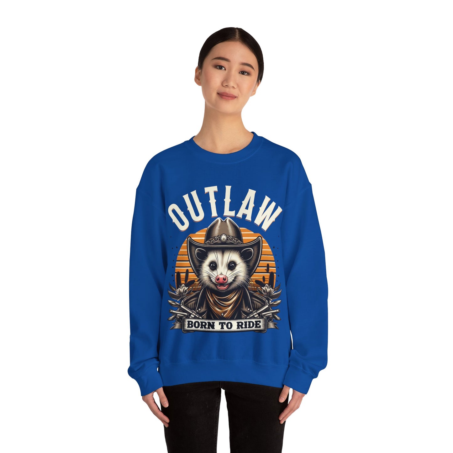 Outlaw Born To Ride - Unisex Heavy Blend™ Crewneck Sweatshirt