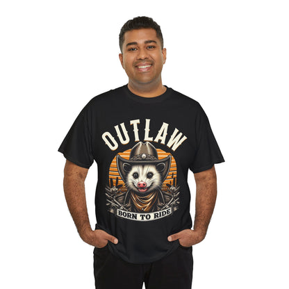 Outlaw Born To Ride - Unisex Heavy Cotton Tee