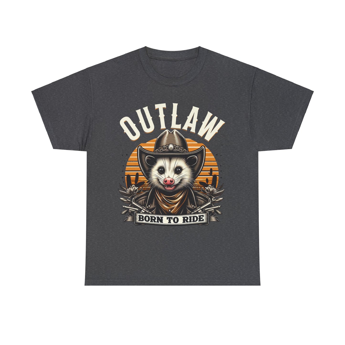 Outlaw Born To Ride - Unisex Heavy Cotton Tee