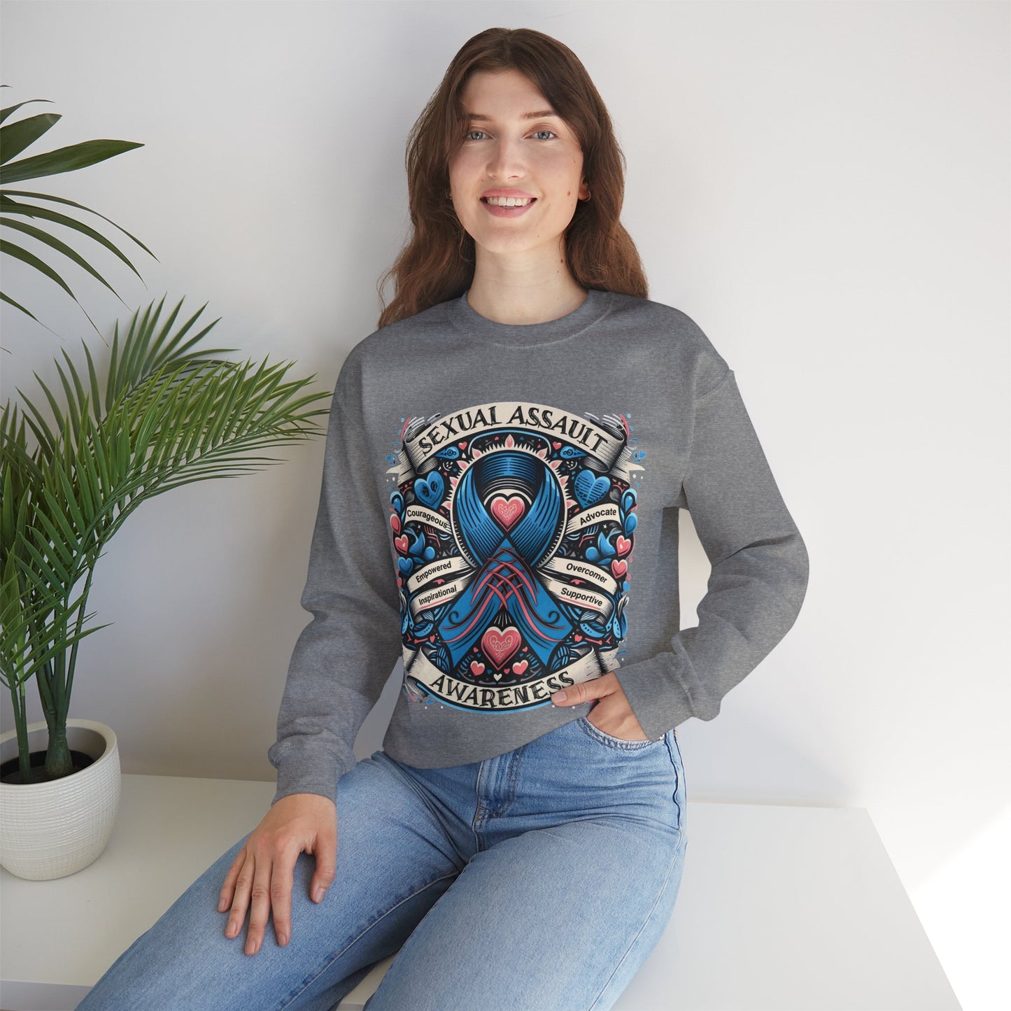 Sexual Assault Awareness - Unisex Heavy Blend™ Crewneck Sweatshirt