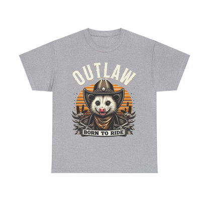 Outlaw Born To Ride - Unisex Heavy Cotton Tee