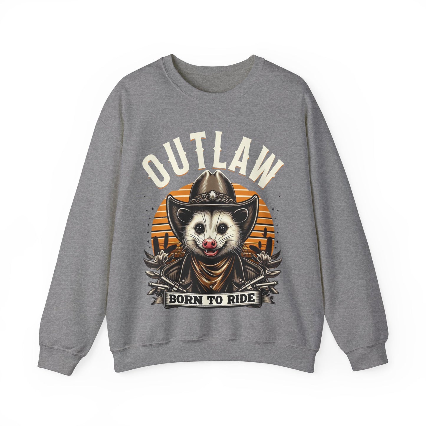 Outlaw Born To Ride - Unisex Heavy Blend™ Crewneck Sweatshirt