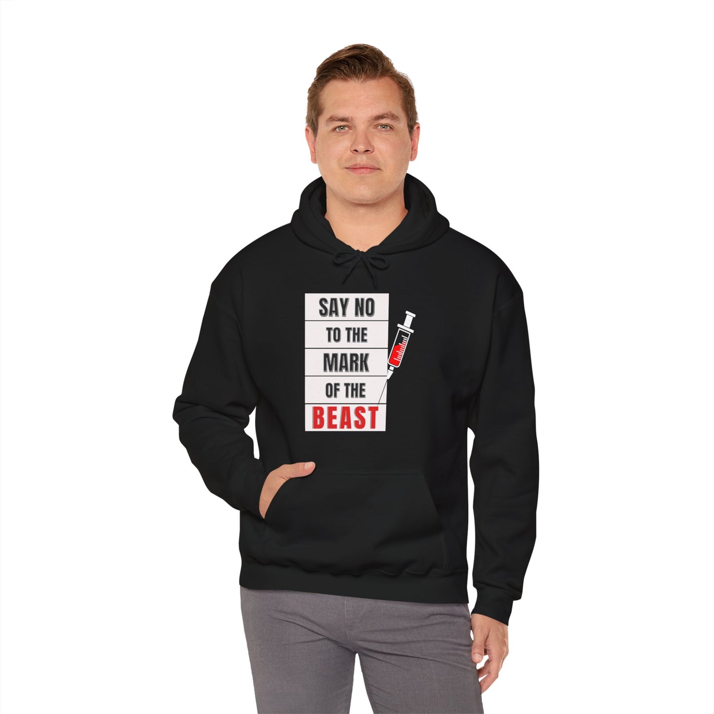 Say No To The Mark Of The Beast End Times Revelation Design - Unisex Heavy Blend™ Hooded Sweatshirt