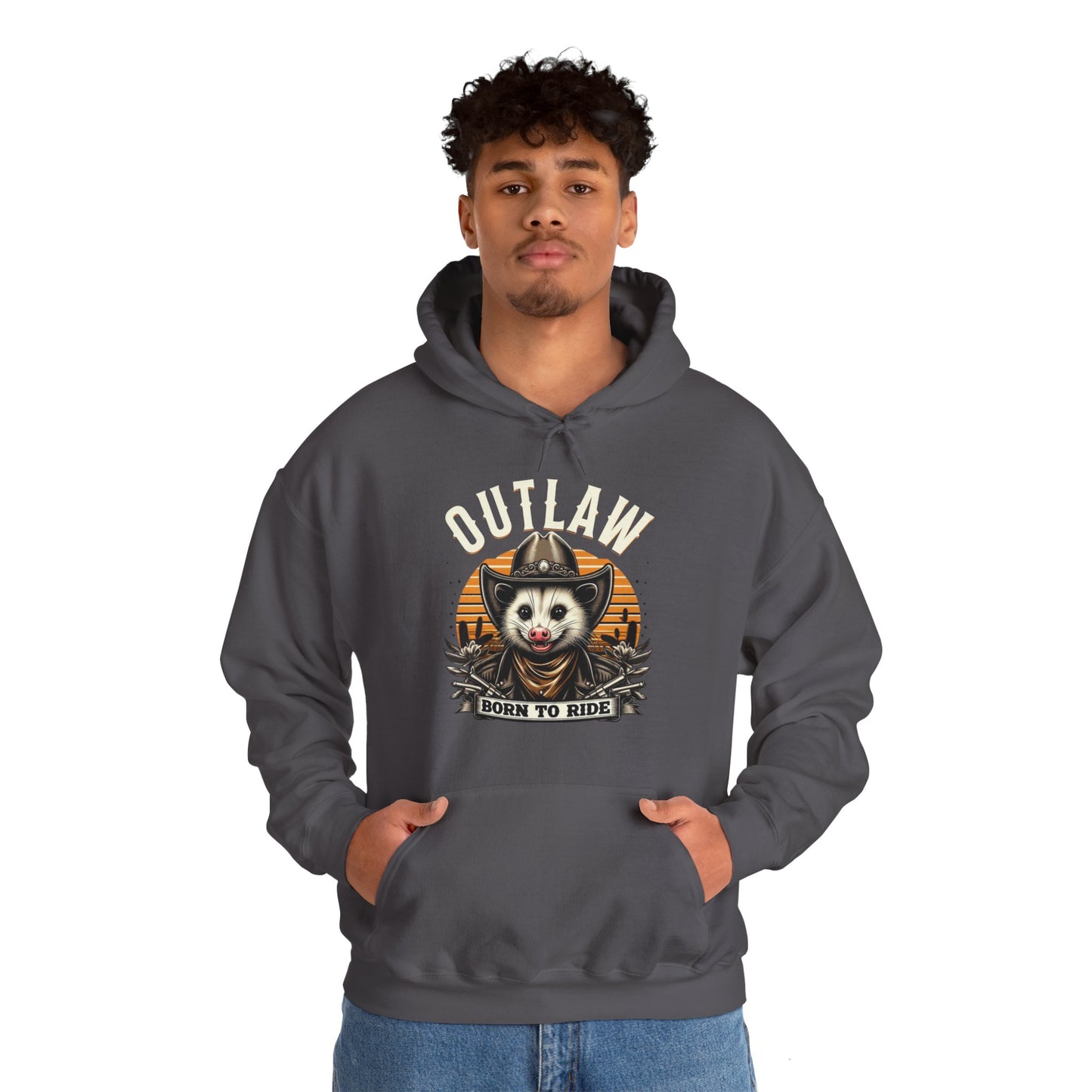 Outlaw Born To Ride - Unisex Heavy Blend™ Hooded Sweatshirt