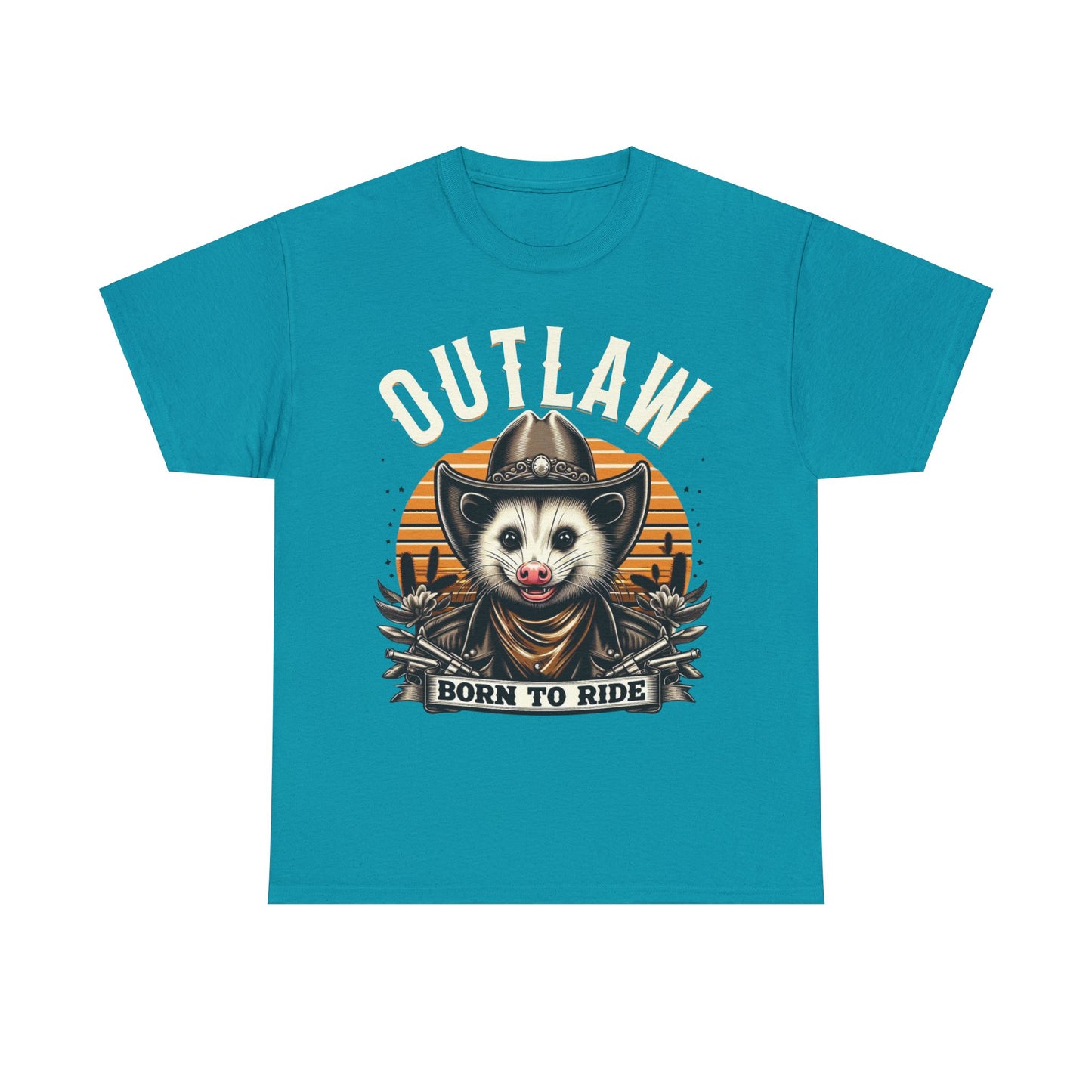 Outlaw Born To Ride - Unisex Heavy Cotton Tee