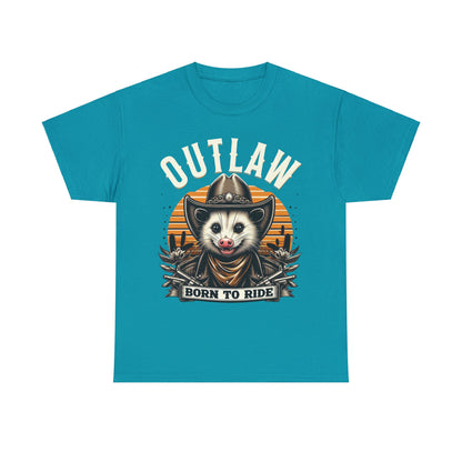 Outlaw Born To Ride - Unisex Heavy Cotton Tee