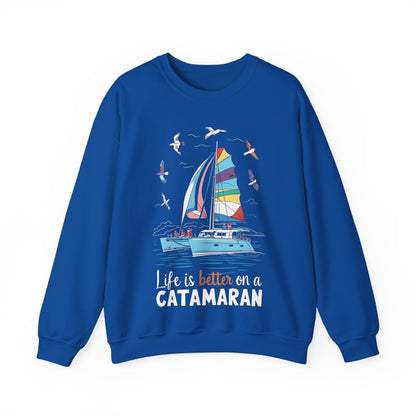 Life is Better on a Catamaran - Unisex Heavy Blend™ Crewneck Sweatshirt