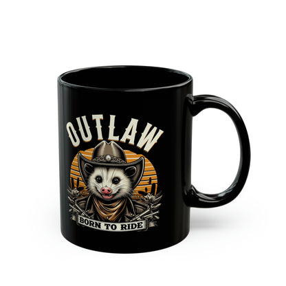 Outlaw Born To Ride - Black Mug (11oz, 15oz)