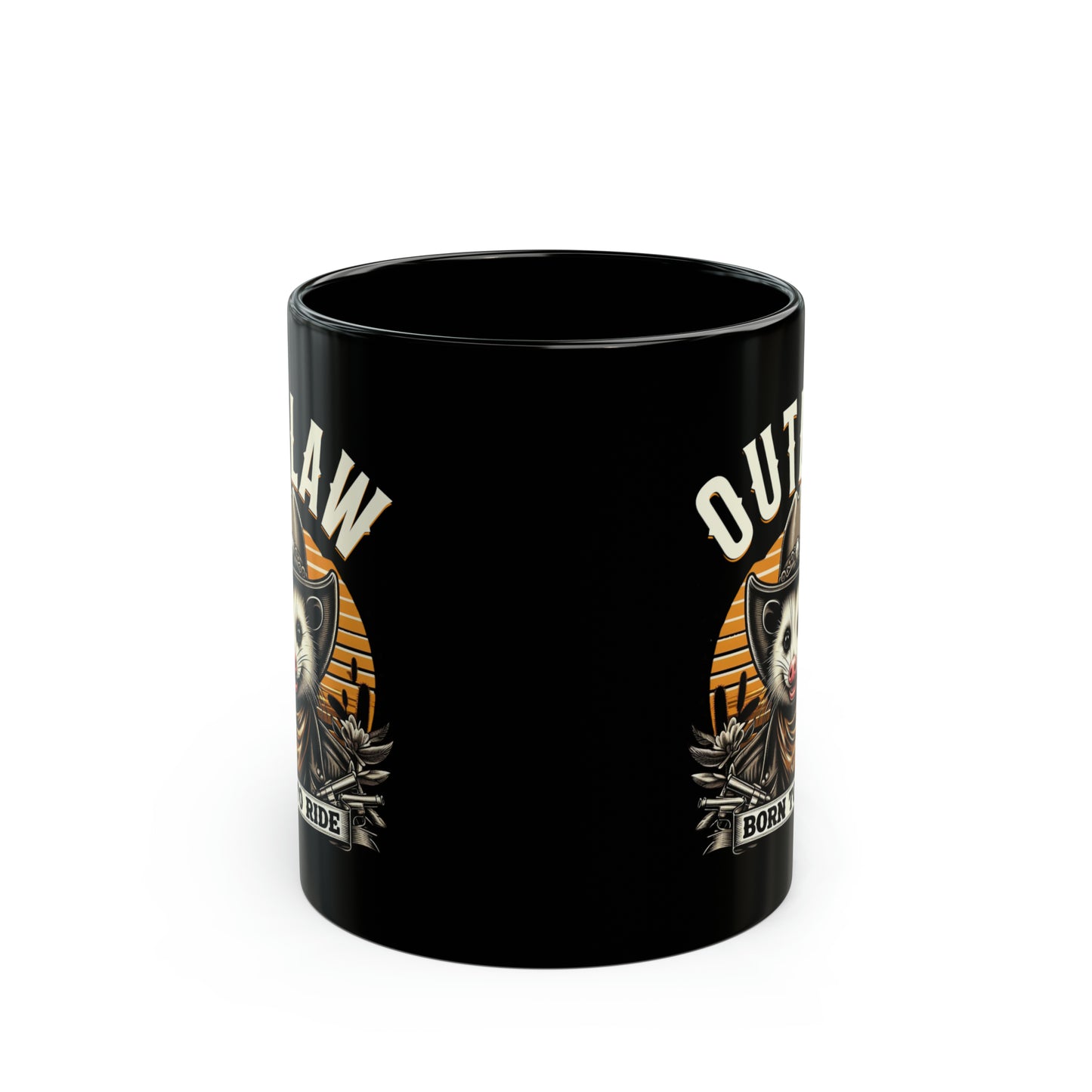 Outlaw Born To Ride - Black Mug (11oz, 15oz)