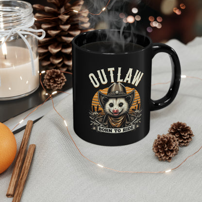 Outlaw Born To Ride - Black Mug (11oz, 15oz)