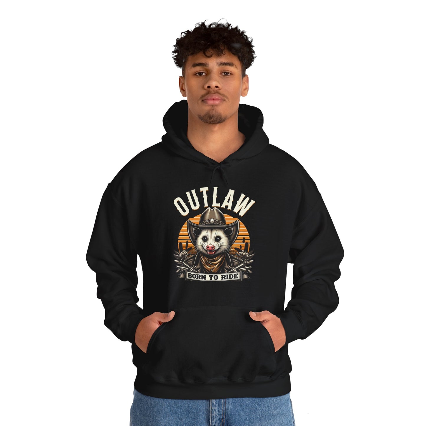 Outlaw Born To Ride - Unisex Heavy Blend™ Hooded Sweatshirt