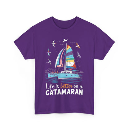 Life is Better on a Catamaran - Unisex Heavy Cotton Tee