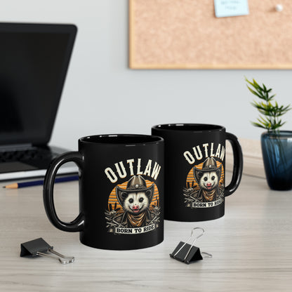 Outlaw Born To Ride - Black Mug (11oz, 15oz)