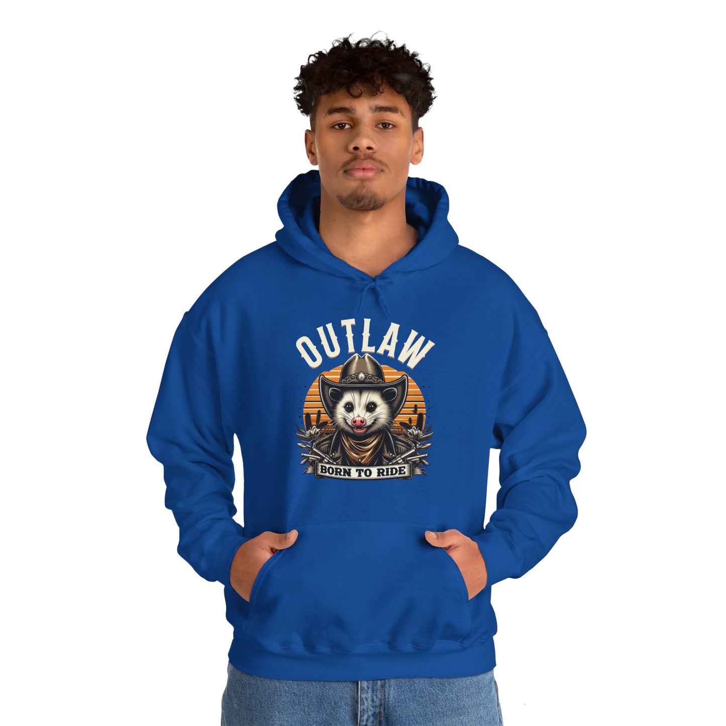 Outlaw Born To Ride - Unisex Heavy Blend™ Hooded Sweatshirt