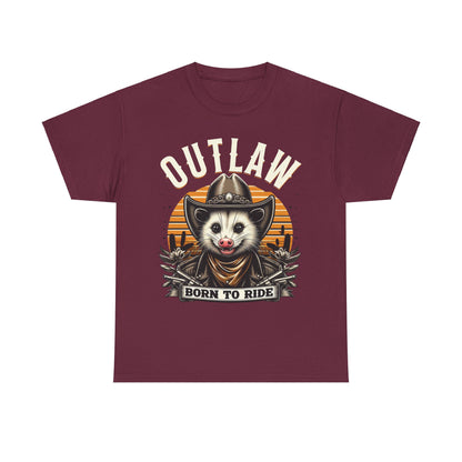 Outlaw Born To Ride - Unisex Heavy Cotton Tee