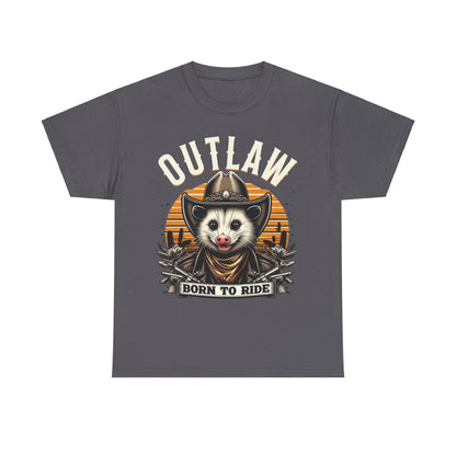 Outlaw Born To Ride - Unisex Heavy Cotton Tee