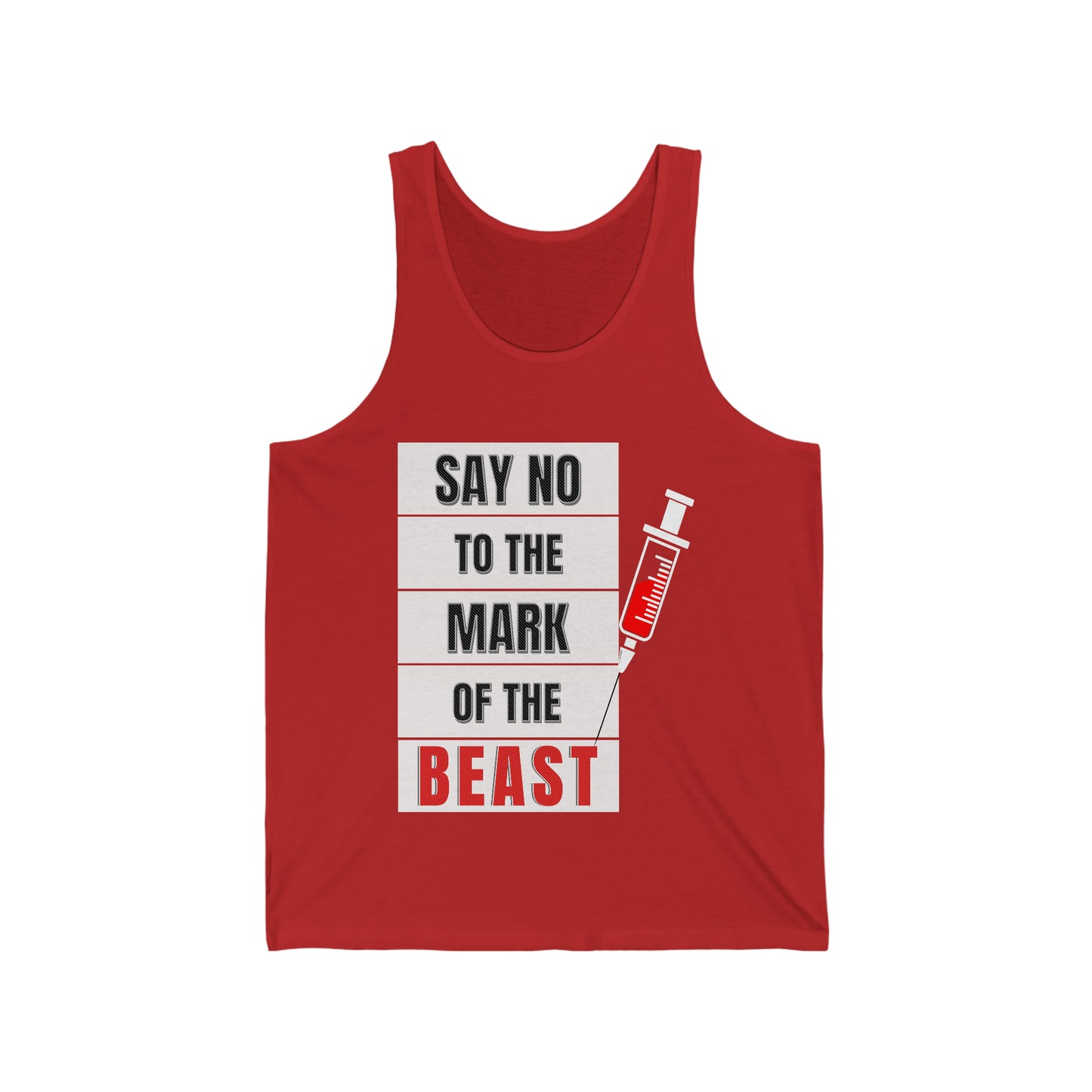 Say No To The Mark Of The Beast Faith Inspired - Unisex Jersey Tank