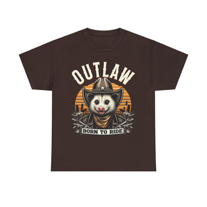 Outlaw Born To Ride - Unisex Heavy Cotton Tee