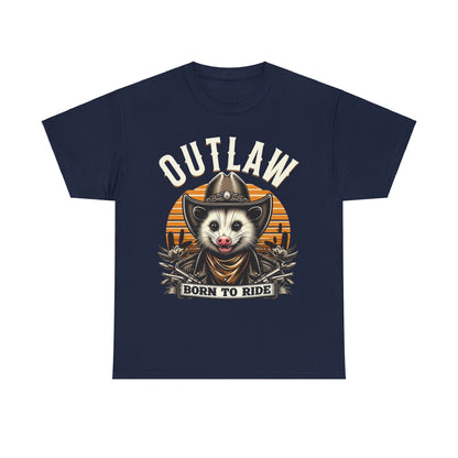 Outlaw Born To Ride - Unisex Heavy Cotton Tee