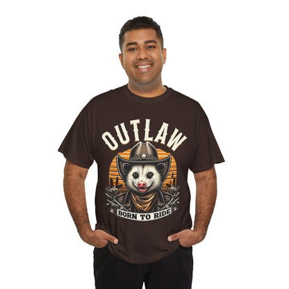 Outlaw Born To Ride - Unisex Heavy Cotton Tee