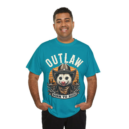 Outlaw Born To Ride - Unisex Heavy Cotton Tee