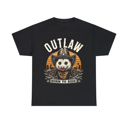 Outlaw Born To Ride - Unisex Heavy Cotton Tee