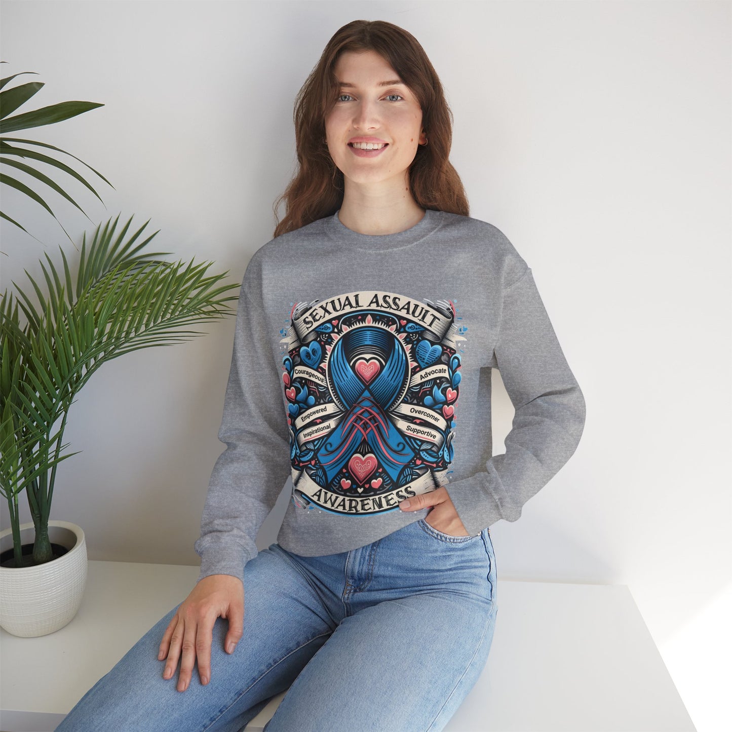 Sexual Assault Awareness - Unisex Heavy Blend™ Crewneck Sweatshirt