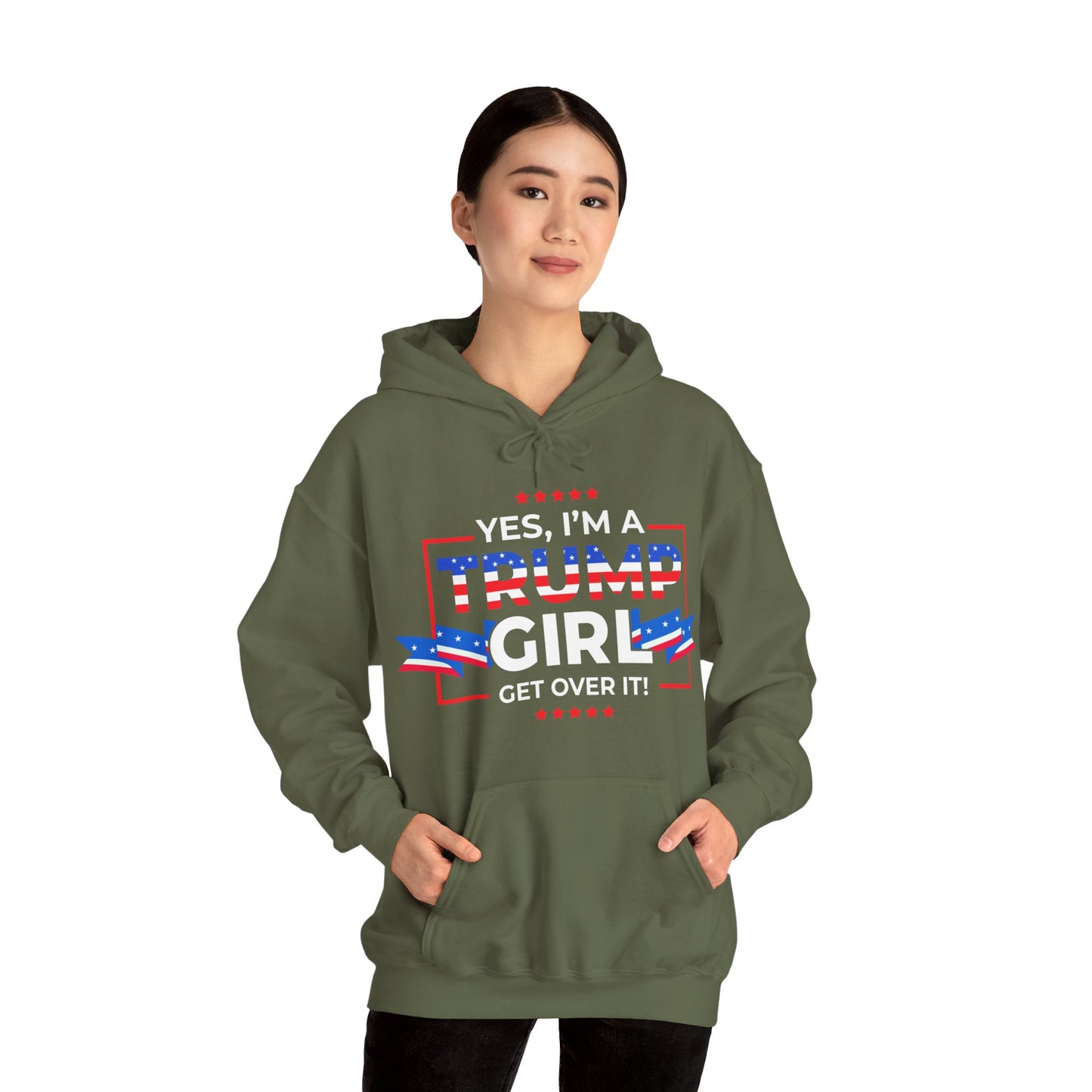 Yes I'm A Trump Girl Get Over It! - Unisex Heavy Blend™ Hooded Sweatshirt