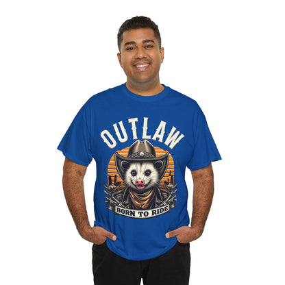 Outlaw Born To Ride - Unisex Heavy Cotton Tee