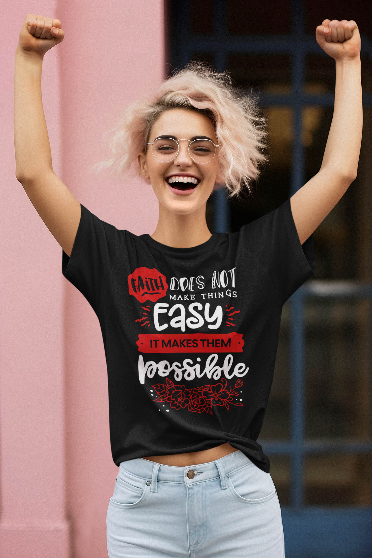 Faith Does Not Make Things Easy, It Makes Them Possible - Unisex Heavy Cotton Tee