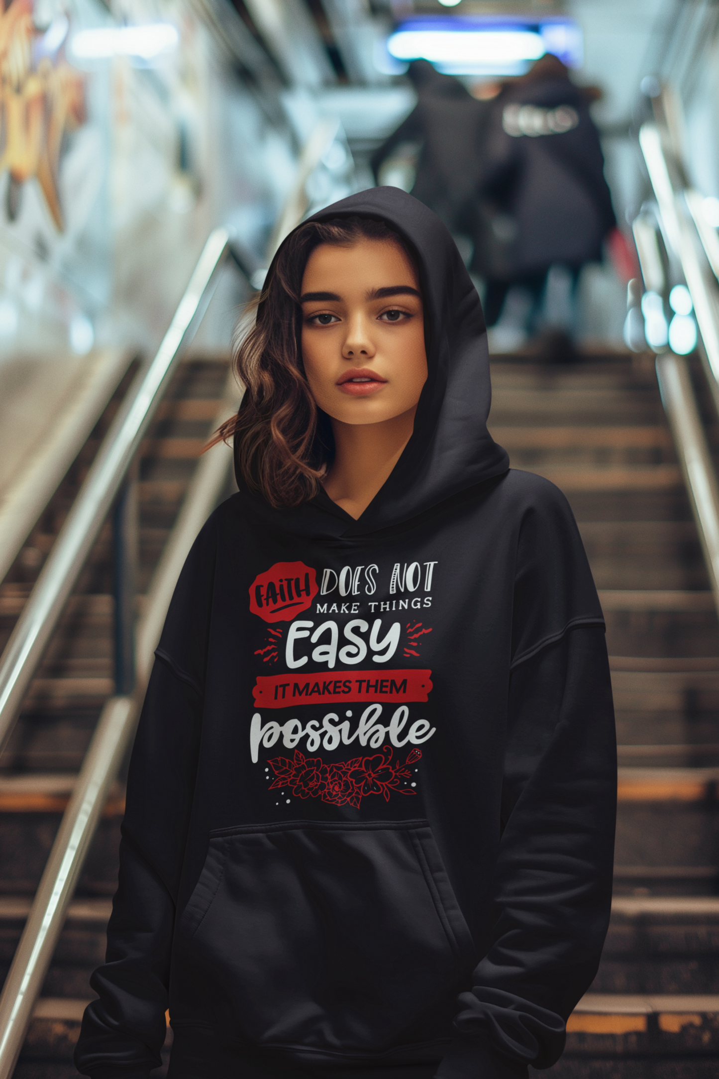 Faith Does Not Make Things Easy, It Makes Them Possible - Unisex Heavy Blend™ Hooded Sweatshirt