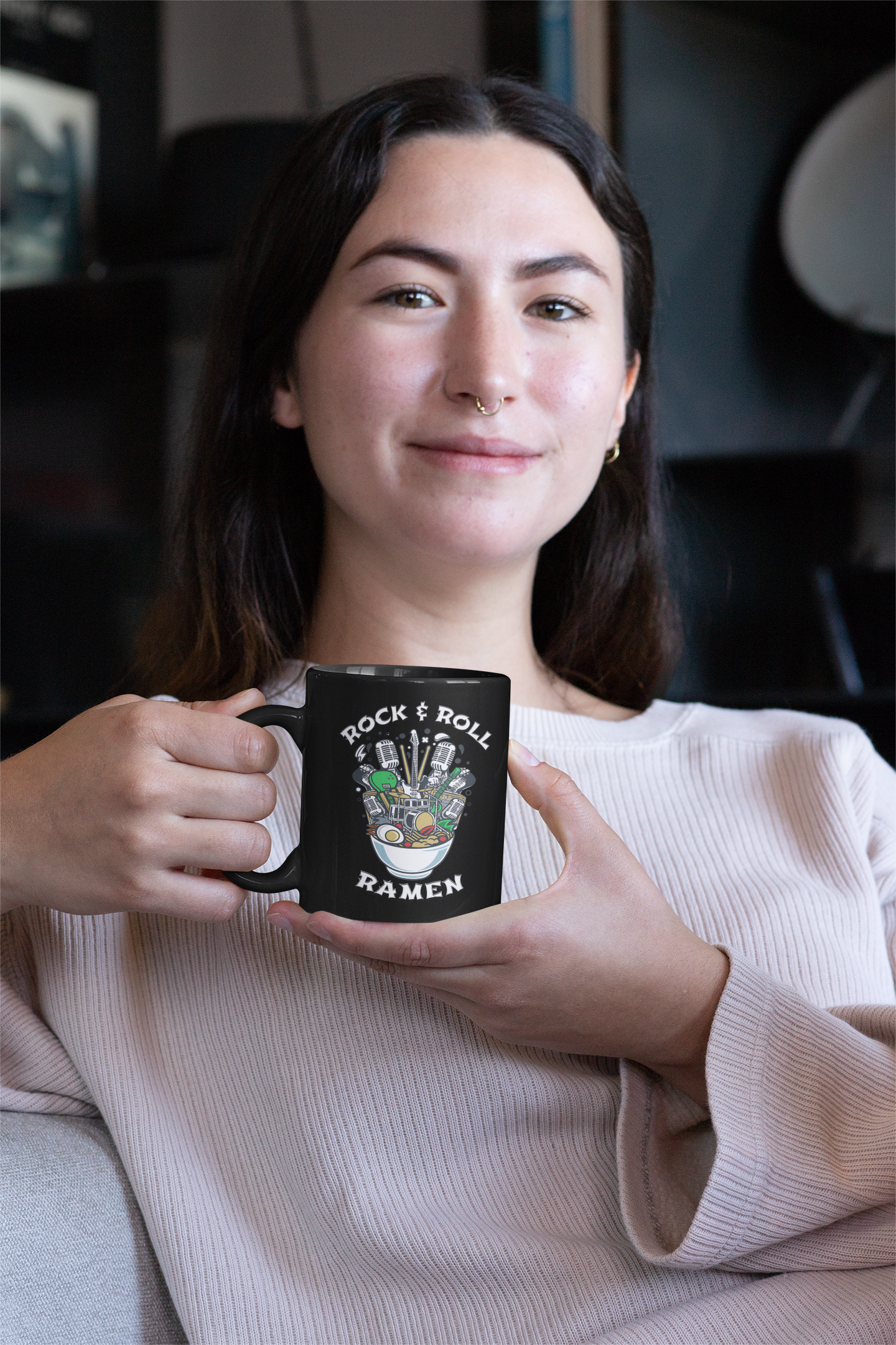 Rock & Roll Ramen - Black Mug (11oz, 15oz)