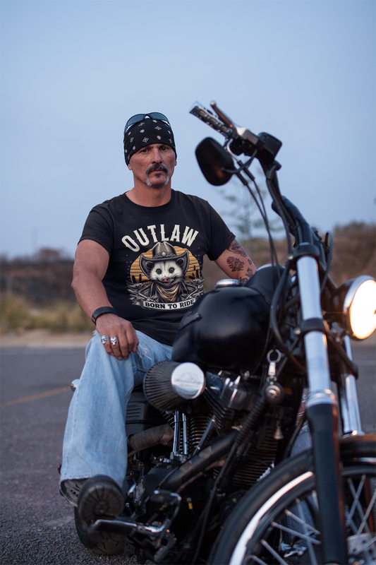 Outlaw Born To Ride - Unisex Heavy Cotton Tee