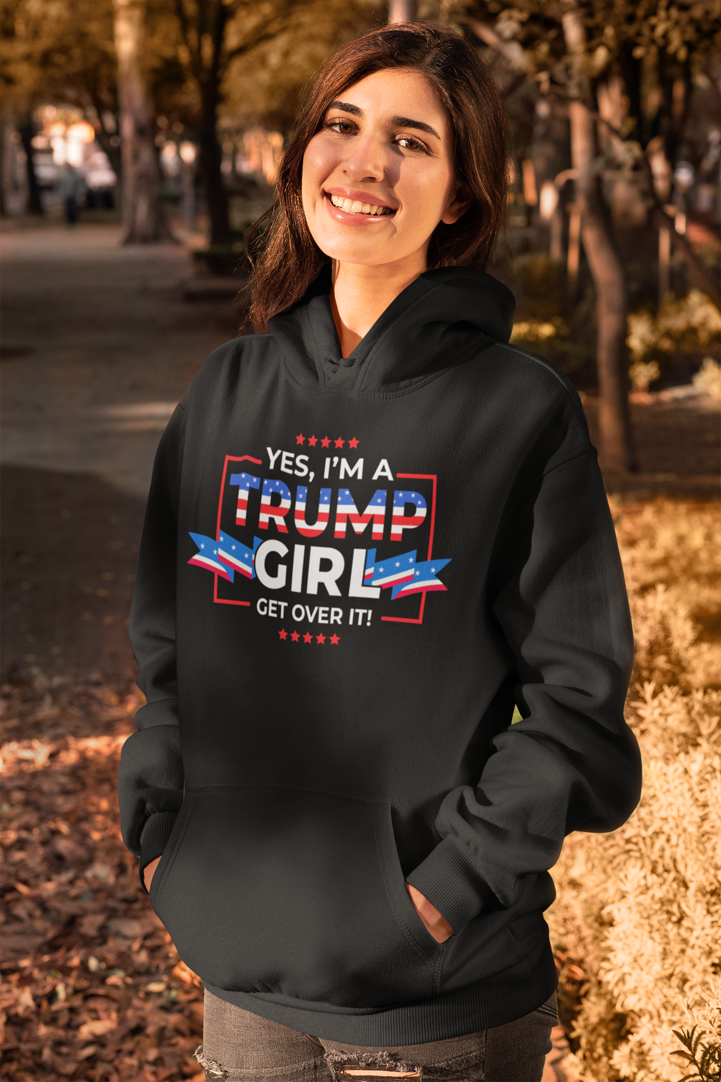 Yes I'm A Trump Girl Get Over It! - Unisex Heavy Blend™ Hooded Sweatshirt