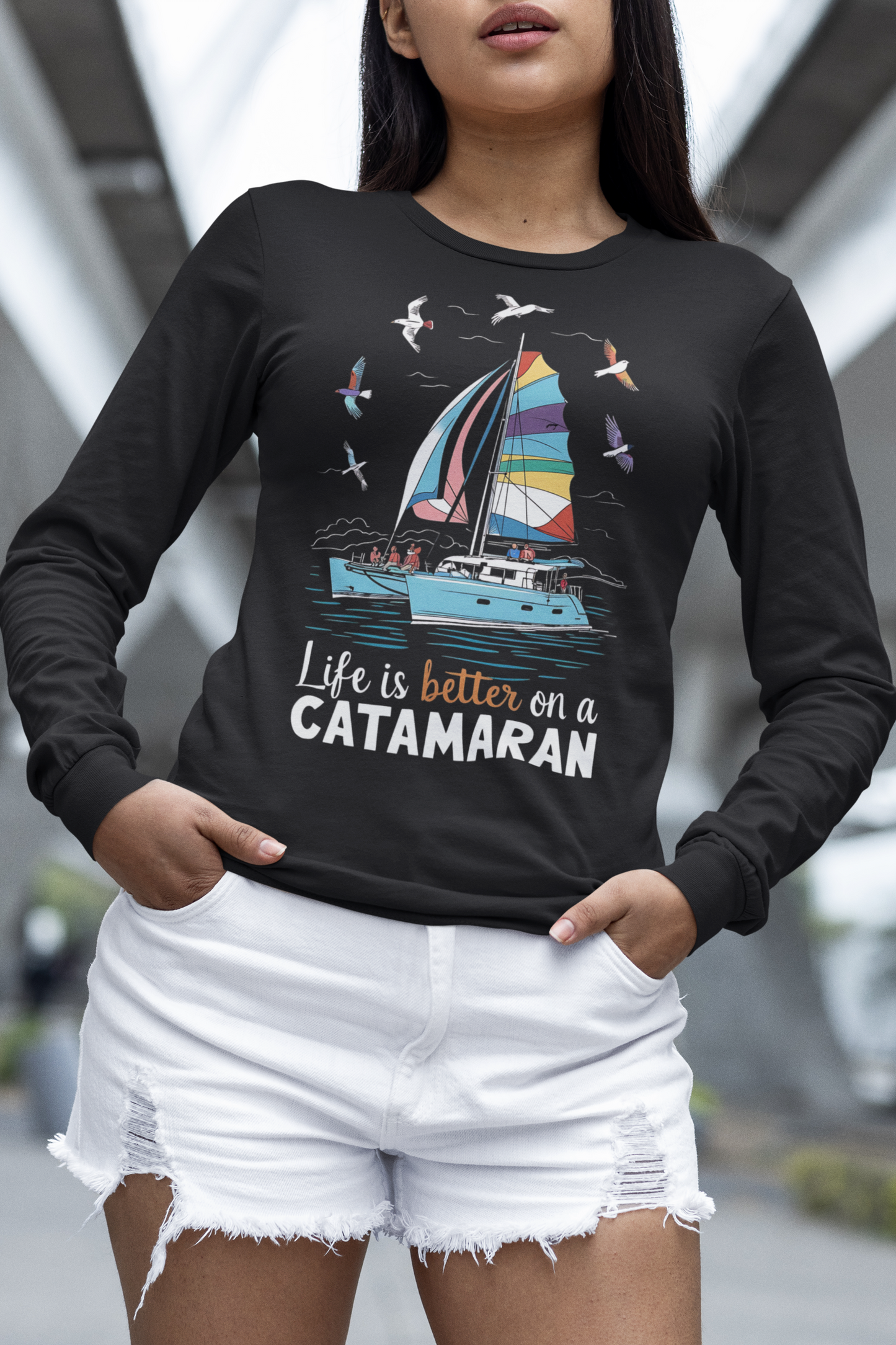 Life is Better on a Catamaran - Unisex Ultra Cotton Long Sleeve Tee