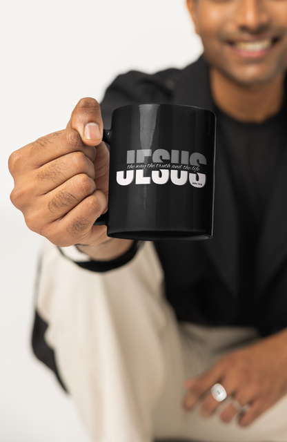 Jesus The Way The Truth and The Life - John 14:6 - Black Mug (11oz)